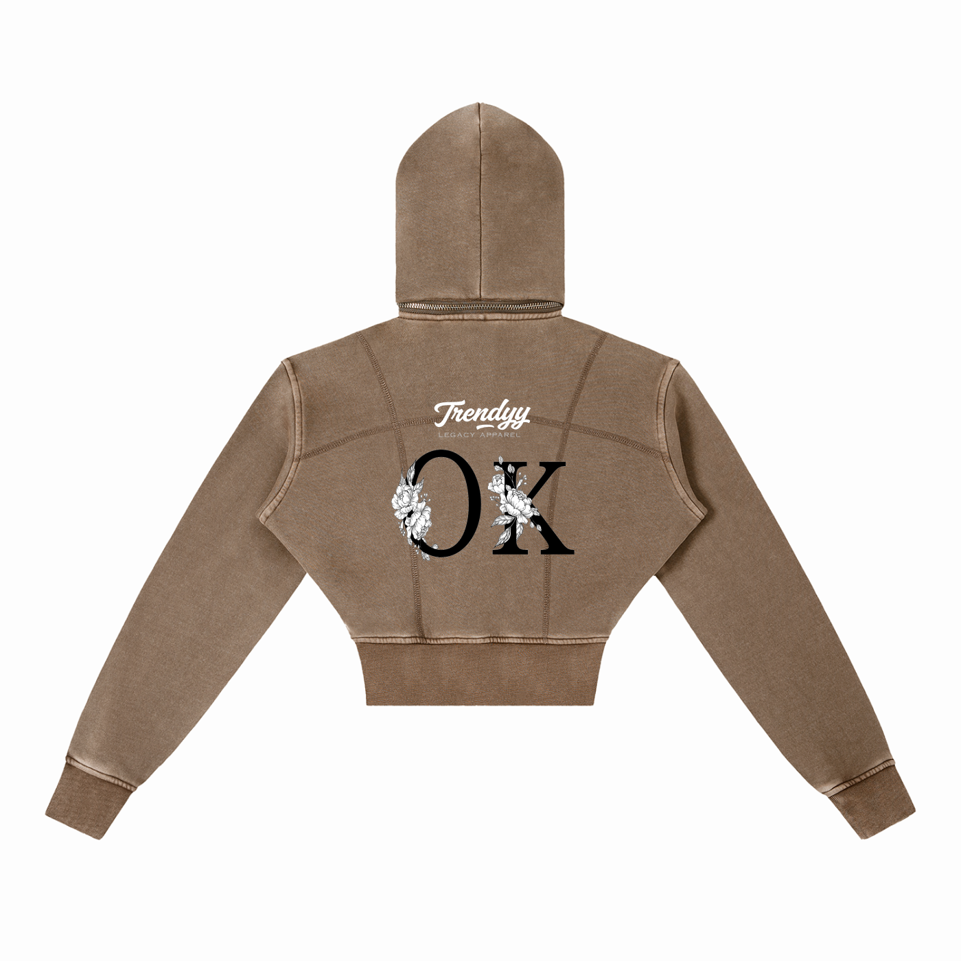 TLA "OK Flower" cropped hoodie