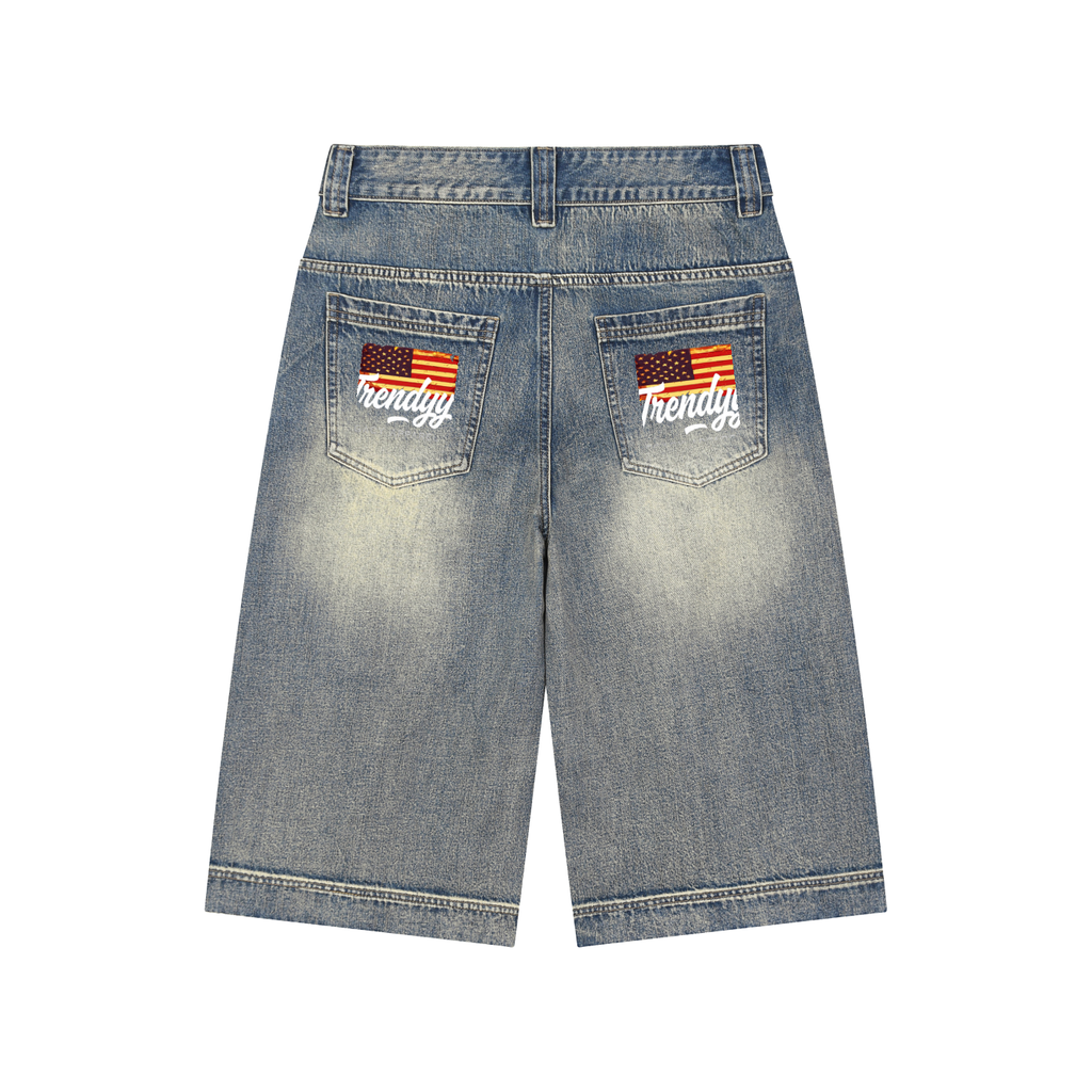 TLA Vintage Wash Baggy Denim Shorts