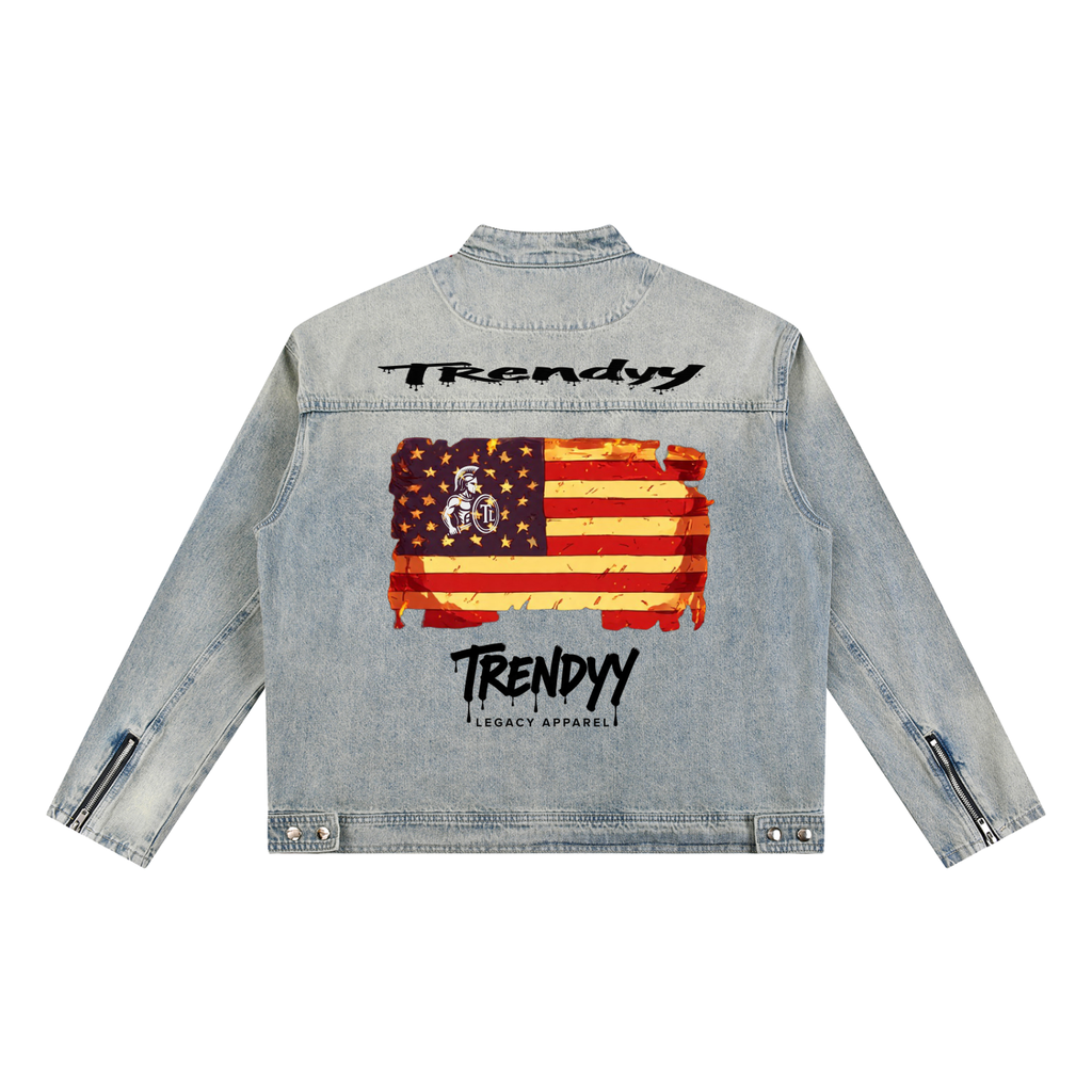 TLA “Glory” Vintage Wash Zip Denim Jacket