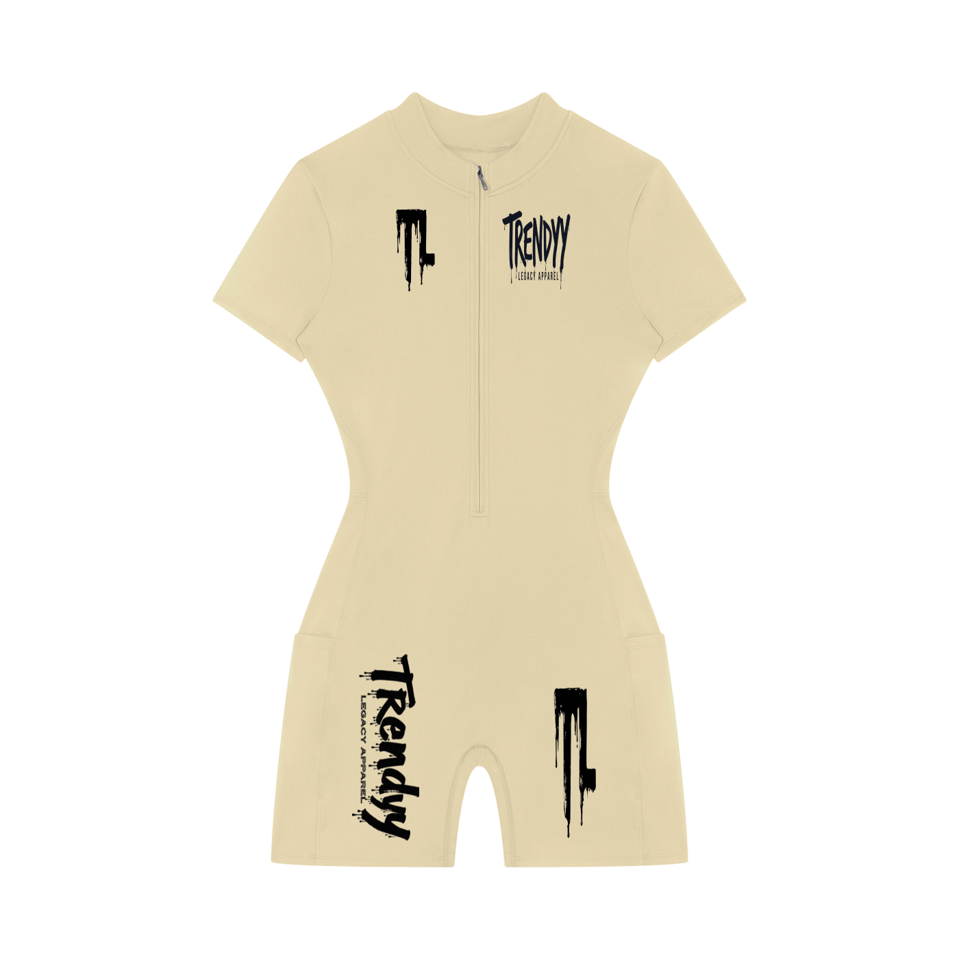 TLA Women's Quarter-Zip Short Sleeve Romper