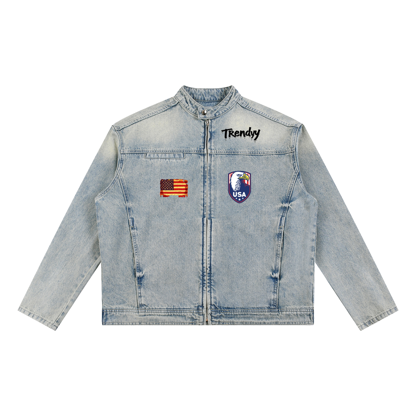 TLA “Glory” Vintage Wash Zip Denim Jacket