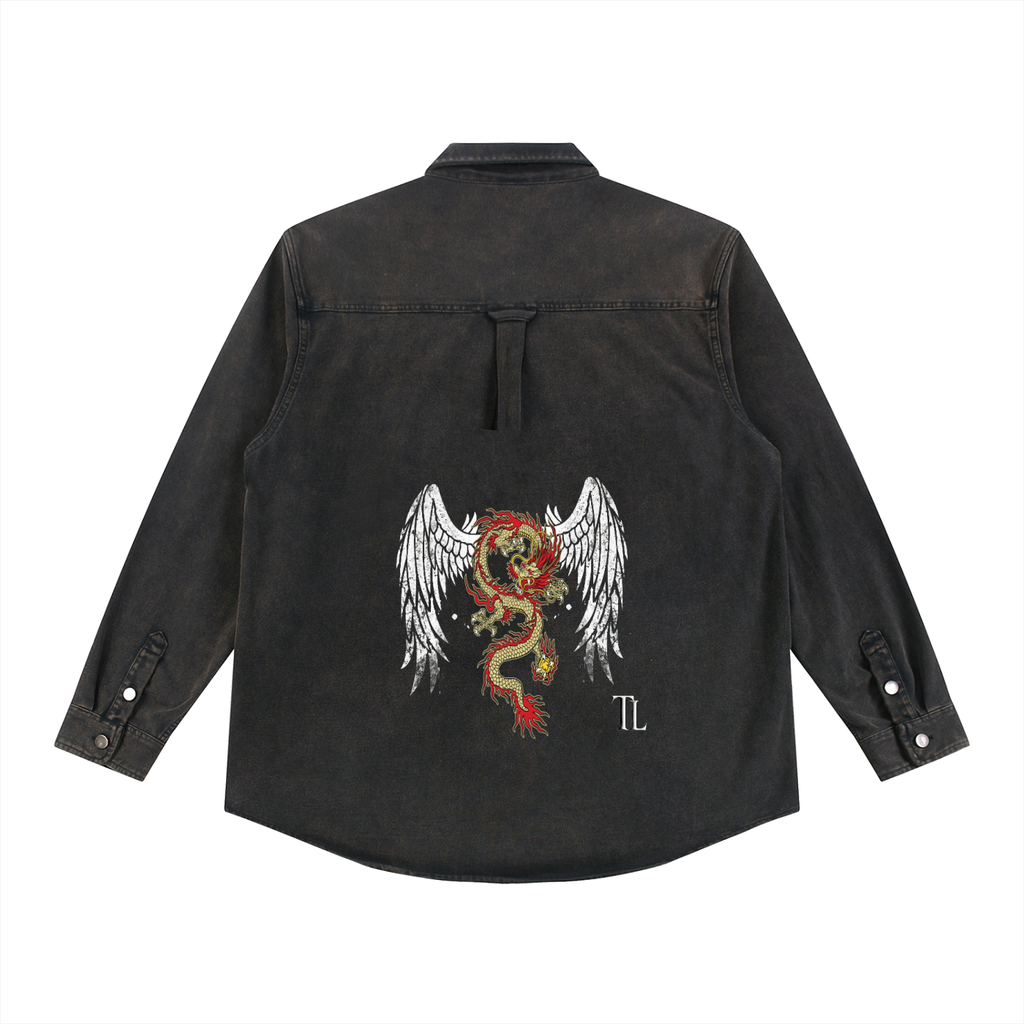 TLA “Shaolin Wings” Denim Vintage Washed Heavyweight Jacket
