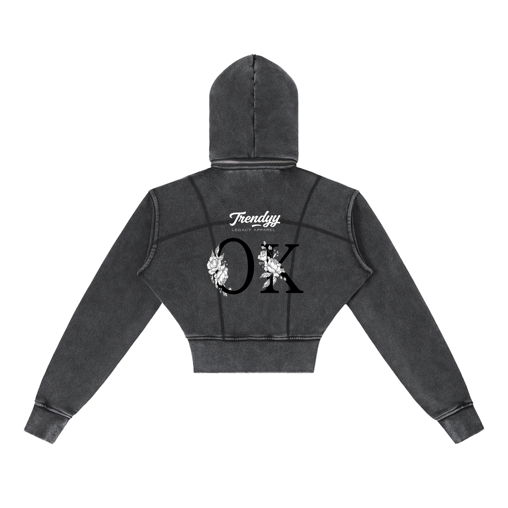 TLA "OK Flower" cropped hoodie