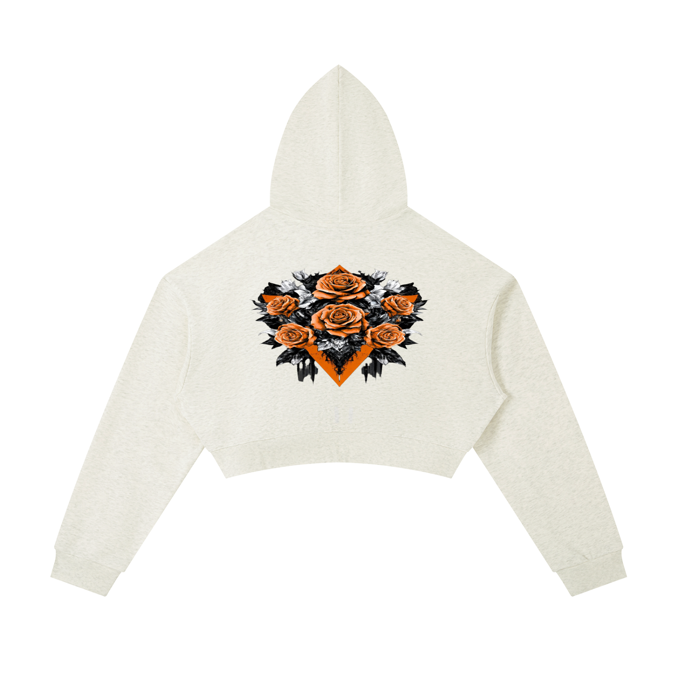 TLA “OrangeRose” Essential Cropped Zip-Up Hoodie