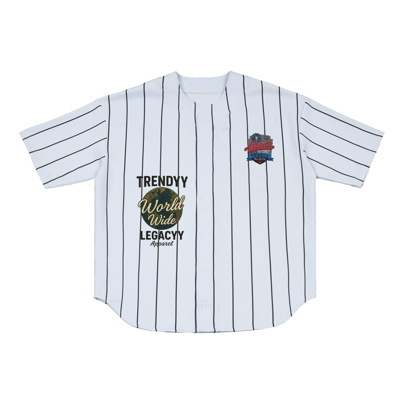 TLA “WorldWide” Pinstripe Baseball Jersey