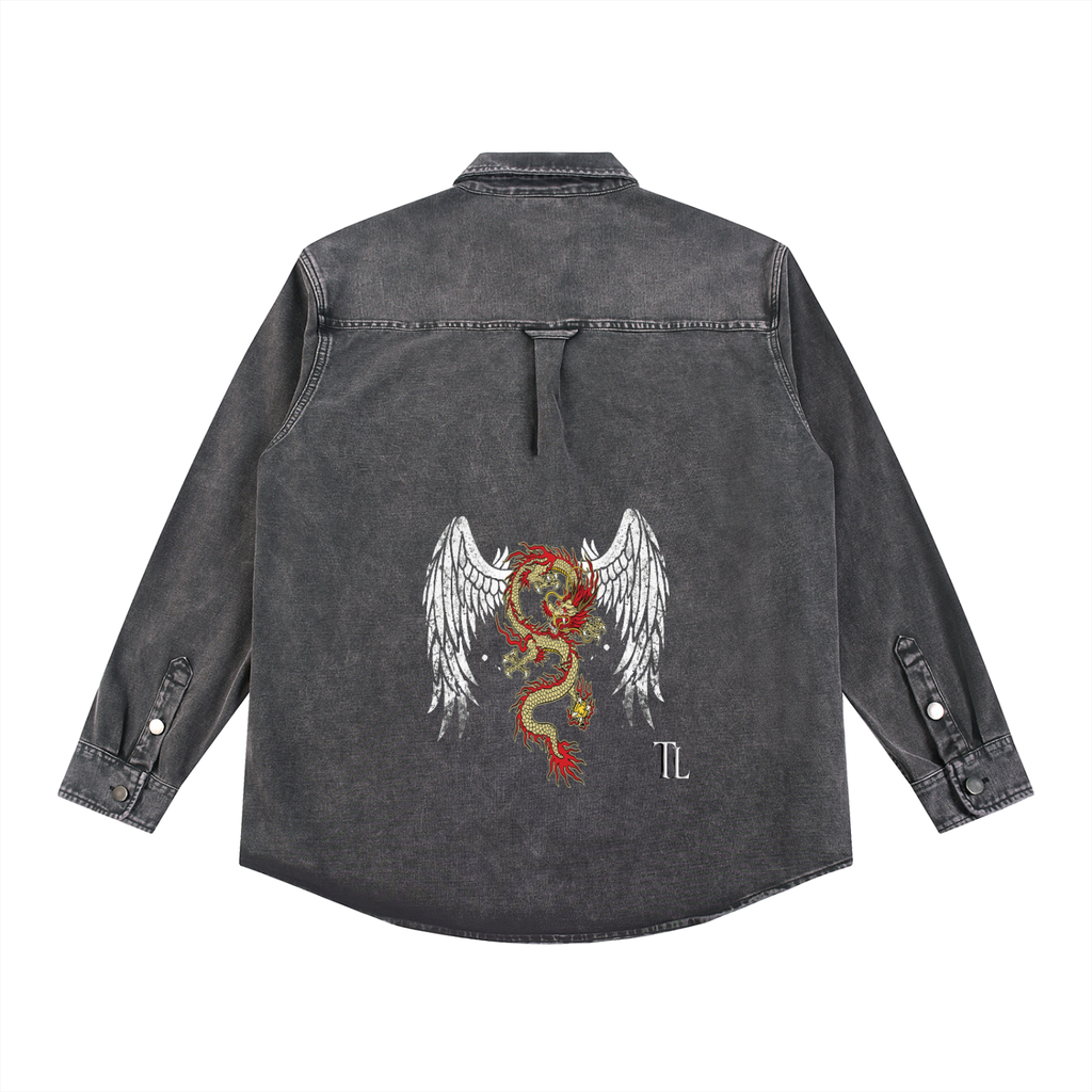 TLA “Shaolin Wings” Denim Vintage Washed Heavyweight Jacket