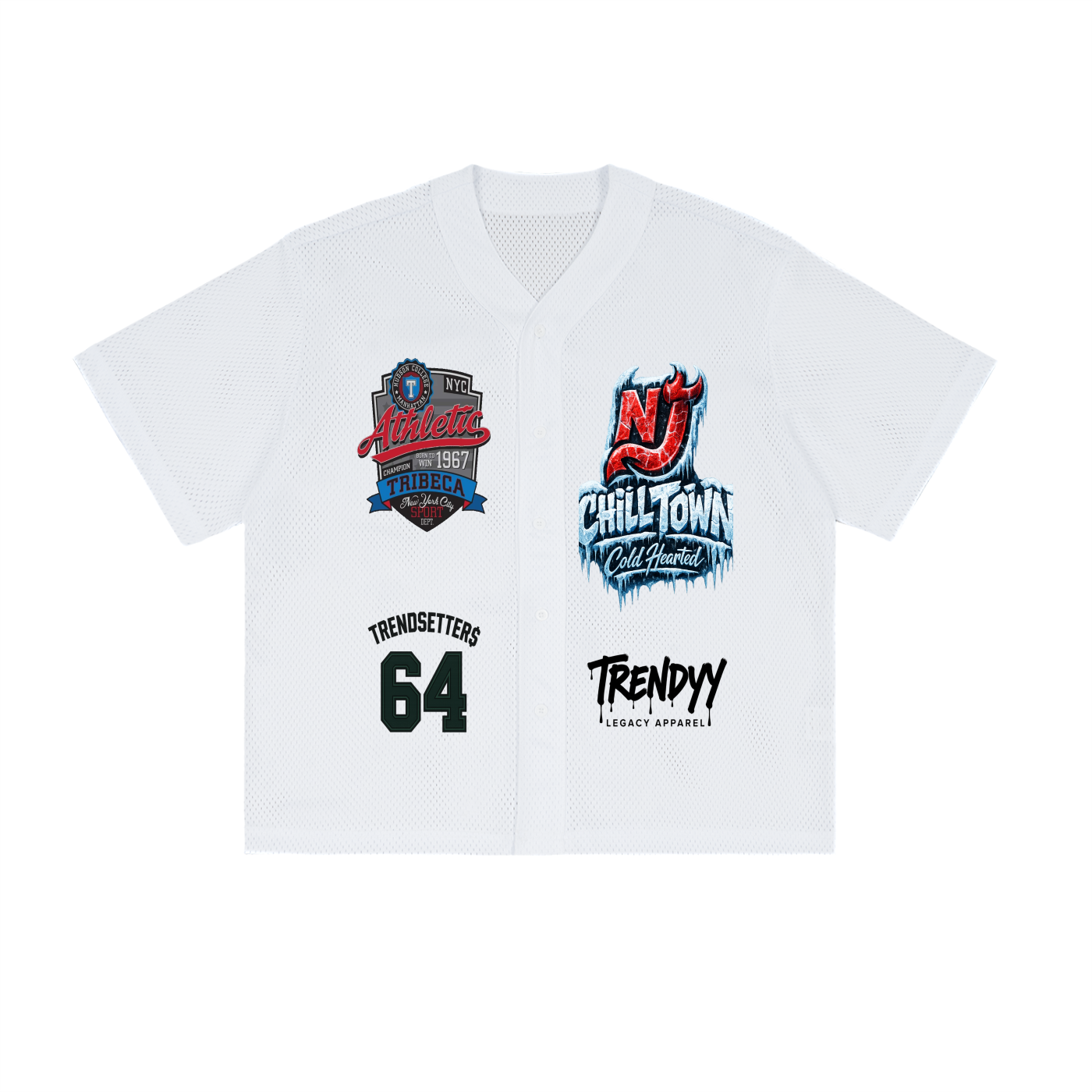 TLA NJ CHILLTOWN TRENDSETTERS Varsity Button-Up Baseball Jersey