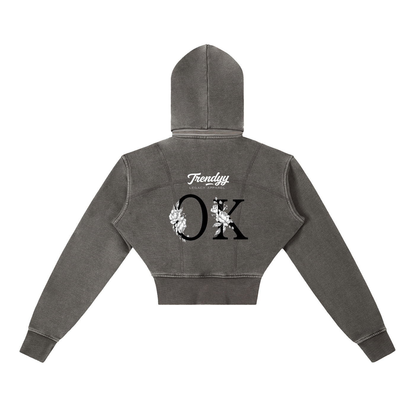 TLA "OK Flower" cropped hoodie