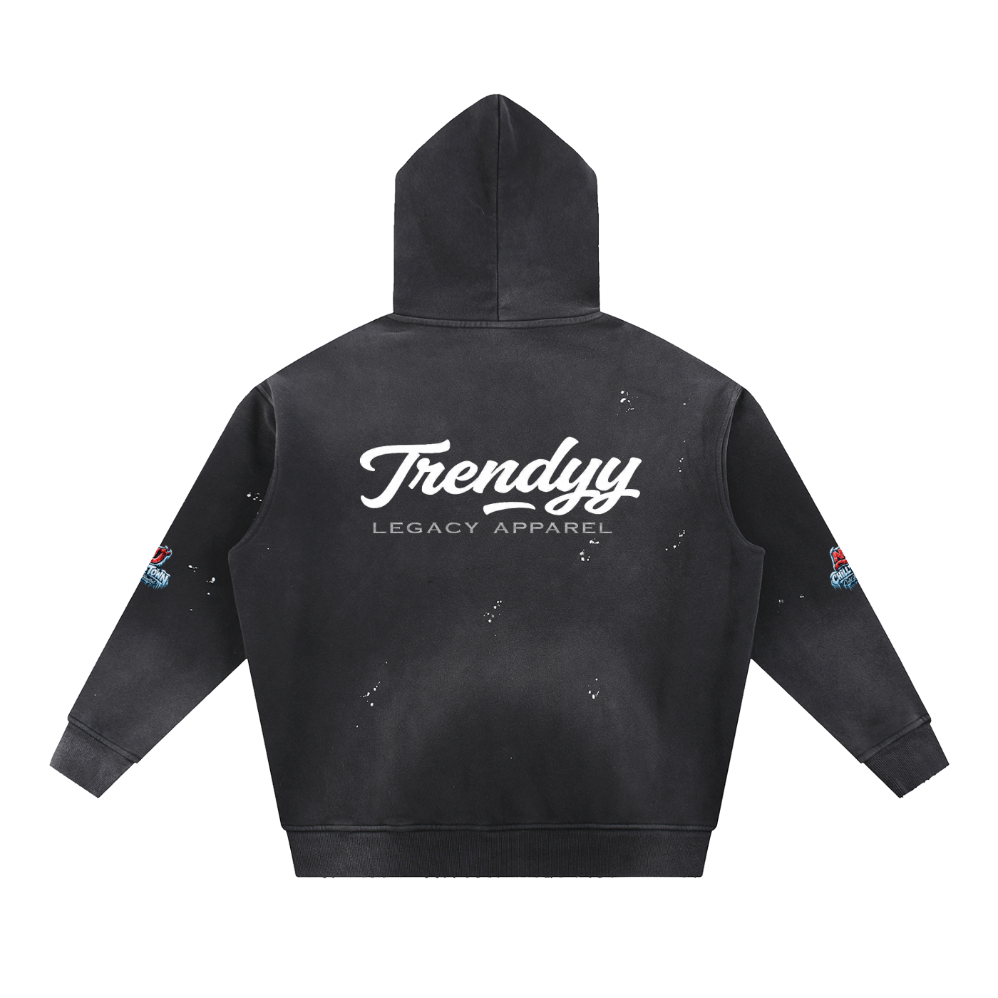 NJ CHILL TOWN TLA Vintage Washed Frayed Fleece Hoodie