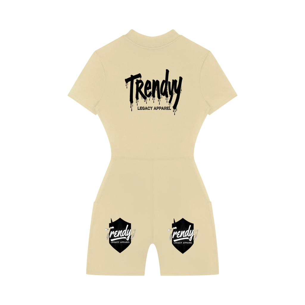 TLA Women's Quarter-Zip Short Sleeve Romper