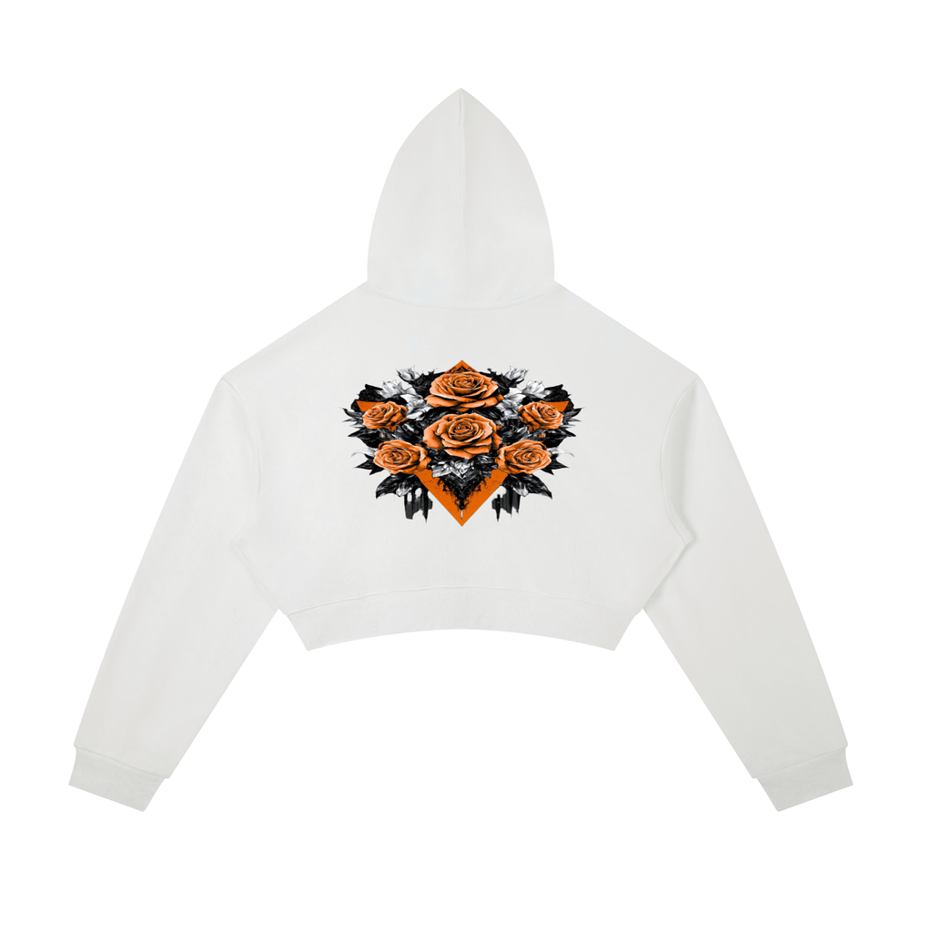 TLA “OrangeRose” Essential Cropped Zip-Up Hoodie