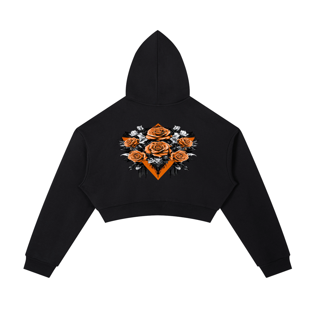 TLA “OrangeRose” Essential Cropped Zip-Up Hoodie