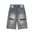 TLA Vintage Wash Baggy Denim Shorts