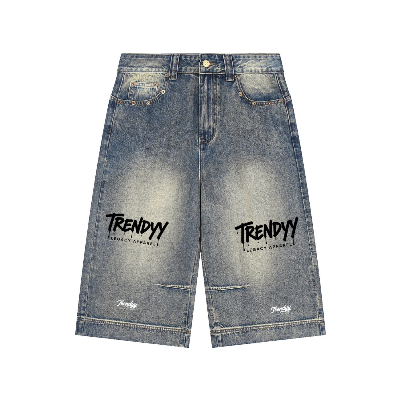 TLA Vintage Wash Baggy Denim Shorts